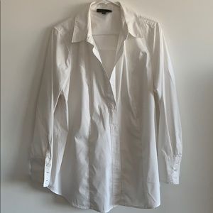 Lane Bryant Collared plain white womens blouse